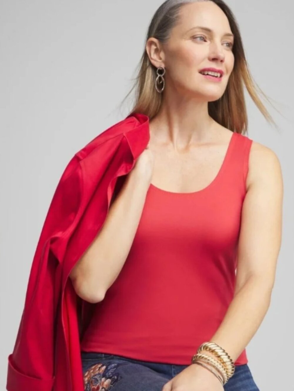Chico's Red Microfiber Tank Size 3 (16)